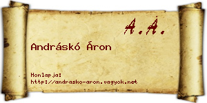 Andráskó Áron névjegykártya