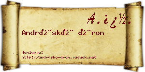 Andráskó Áron névjegykártya