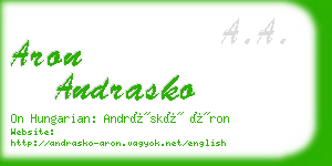 aron andrasko business card